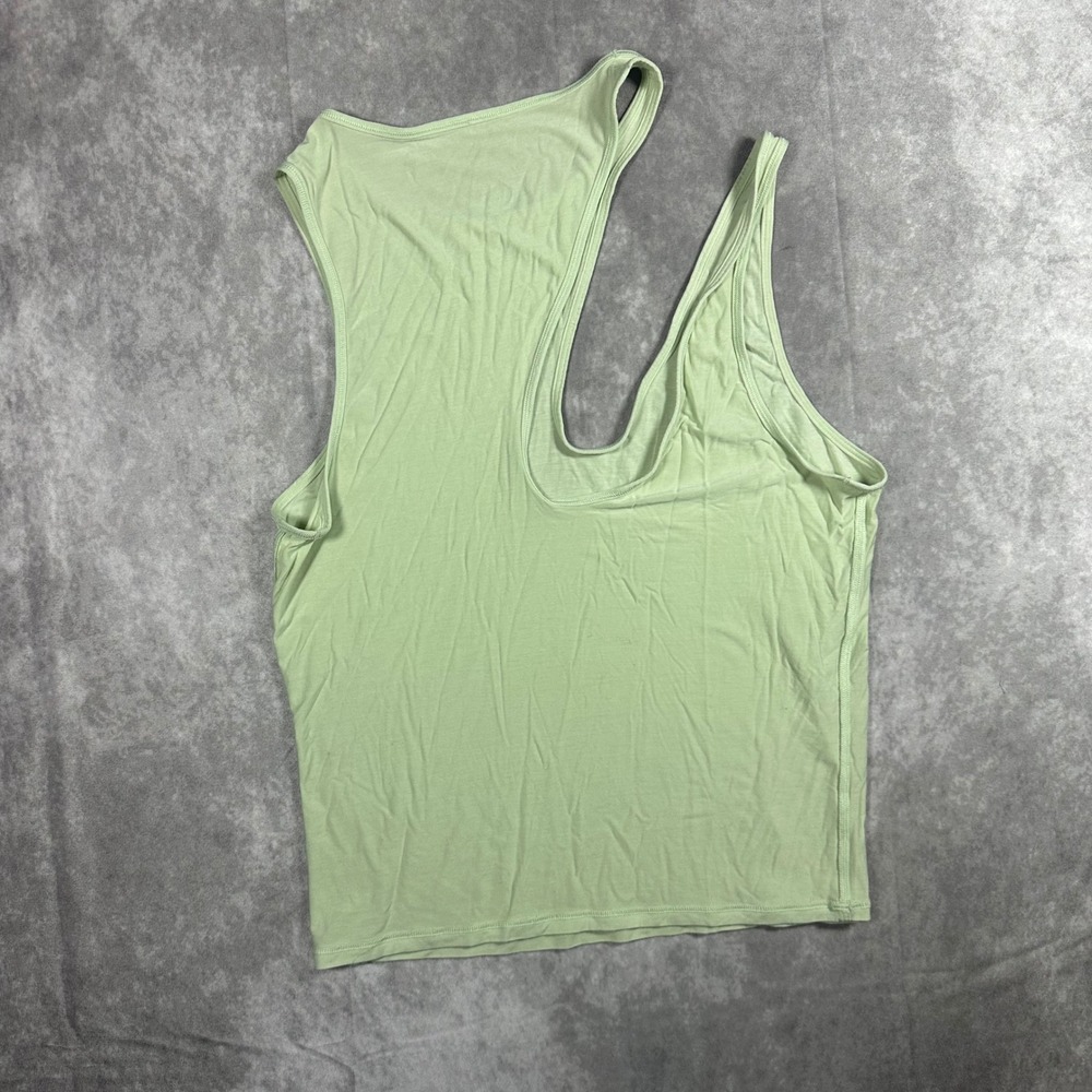 Lululemon Asymmetrical Cutout Tank Top 4 Lime Green Sleeveless Yoga Gym Shirt - Picture 4 of 6